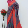 Forbearance Navy Blue Soft Banarasi Silk Saree With Comely Blouse Piece