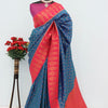 Adoring Navy Blue Soft Banarasi Silk Saree With Brood Blouse Piece