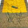 Fantabulous Lemon Soft Banarasi Silk Saree With Unequalled Blouse Piece