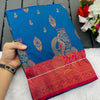 Profuse Navy Blue Soft Banarasi Silk Saree With Winsome Blouse Piece