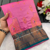 Vibrant Pink Soft Banarasi Silk Saree With Resonant Blouse Piece