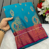 Effulgent Rama Soft Banarasi Silk Saree With Piquant Blouse Piece