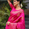 Admirable Dark Pink Soft Silk Saree With Dissemble Blouse Piece