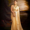 Bollywood Style Beige Soft Tissue Silk Saree With Imaginative Blouse Piece