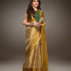 Engaging Golden Soft Tissue Silk Saree With Prodigal Blouse Piece