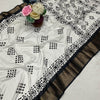 Stylish Off White Digital Printed Dola Silk Saree With Prodigal Blouse Piece