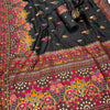 Adorning Black Pashmina Saree With Brood Blouse Piece