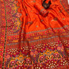 Attractive Orange Pashmina Saree With Sumptuous Blouse Piece