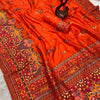 Attractive Orange Pashmina Saree With Sumptuous Blouse Piece