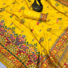 Ethereal Yellow Pashmina Saree With Innovative Blouse Piece
