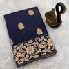 Mesmerising Navy Blue Soft Banarasi Silk Saree With Flaunt Blouse Piece