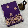 Gratifying Purple Soft Banarasi Silk Saree With Traditional Blouse Piece