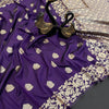 Gratifying Purple Soft Banarasi Silk Saree With Traditional Blouse Piece