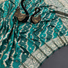 Pulsating Sea Green Soft Banarasi Silk Saree With Snappy Blouse Piece