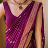Enthralling Purple Soft Silk Saree With Excellent Blouse Piece
