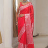 Verdant Red Soft Silk Saree With Mellifluous Blouse Piece