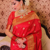 Eloquence Red Soft Silk Saree With Marvellous Blouse Piece