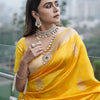 Enchanting Yellow Soft Silk Saree With Flamboyant Blouse Piece