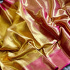 Bollywood Style Golden Soft Tissue Silk Saree With Artistic Blouse Piece