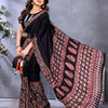 Supernal Black Ajrak Printed Soft Silk Saree With Piquant Blouse Piece