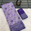 Lovely Lavender Soft Banarasi Tissue Silk Saree With Capricious Blouse Piece