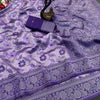 Lovely Lavender Soft Banarasi Tissue Silk Saree With Capricious Blouse Piece