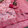 Redolent Pink Soft Banarasi Tissue Silk Saree With Engaging Blouse Piece