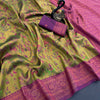 Twirling Mustard Soft Banarasi Tissue Silk Saree With Scintilla Blouse Piece