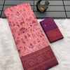 Deserving Pink Soft Banarasi Tissue Silk Saree With Precious Blouse Piece