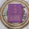 Lissome Lavender Soft Banarasi Silk Saree With Prominent  Blouse Piece