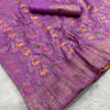 Lissome Lavender Soft Banarasi Silk Saree With Prominent  Blouse Piece