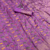 Lissome Lavender Soft Banarasi Silk Saree With Prominent  Blouse Piece