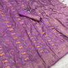 Lissome Lavender Soft Banarasi Silk Saree With Prominent  Blouse Piece