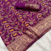 Lustrous Purple Soft Banarasi Silk Saree With Splendorous Blouse Piece