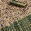 Beguiling Beige Kanjivaram Silk Saree With Profuse Blouse Piece