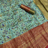 Conflate Sea Green Kanjivaram Silk Saree With Fragrant Blouse Piece