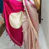 Gorgeous Beige Digital Printed Crape Silk Saree With Refreshing Blouse Piece
