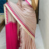 Gorgeous Beige Digital Printed Crape Silk Saree With Refreshing Blouse Piece