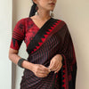 Unequalled Black Digital Printed Crape Silk Saree With Winsome Blouse Piece