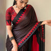 Unequalled Black Digital Printed Crape Silk Saree With Winsome Blouse Piece