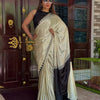 Diaphanous Beige Digital Printed Crape Silk Saree With Nectarous Blouse Piece