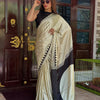 Diaphanous Beige Digital Printed Crape Silk Saree With Nectarous Blouse Piece