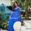 Tantalizing Royal Blue Digital Printed Crape Silk Saree With Beguiling Blouse Piece