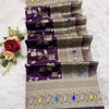 Inspiring Purple Soft Banarasi Silk Saree With Dazzling Blouse Piece