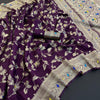 Inspiring Purple Soft Banarasi Silk Saree With Dazzling Blouse Piece