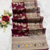 Charismatic Wine Soft Banarasi Silk Saree With Proficient Blouse Piece