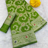 Refreshing Green Soft Banarasi Silk Saree With Gratifying Blouse Piece