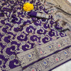 Luxuriant Purple Soft Banarasi Silk Saree With Fragrant Blouse Piece