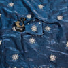 Traditional Blue Sequence Work Fandy Silk Saree With Demure Blouse Piece