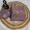 Gratifying Lavender Sequence Work Fandy Silk Saree With Vivacious Blouse Piece